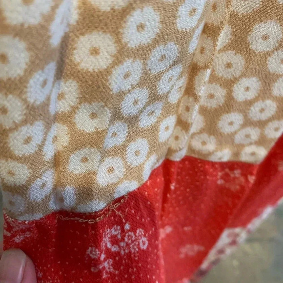 Xhileration Women’s Small Boho Maxi Sundress Dress Red and Tan Adjustable Straps - Picture 6 of 11